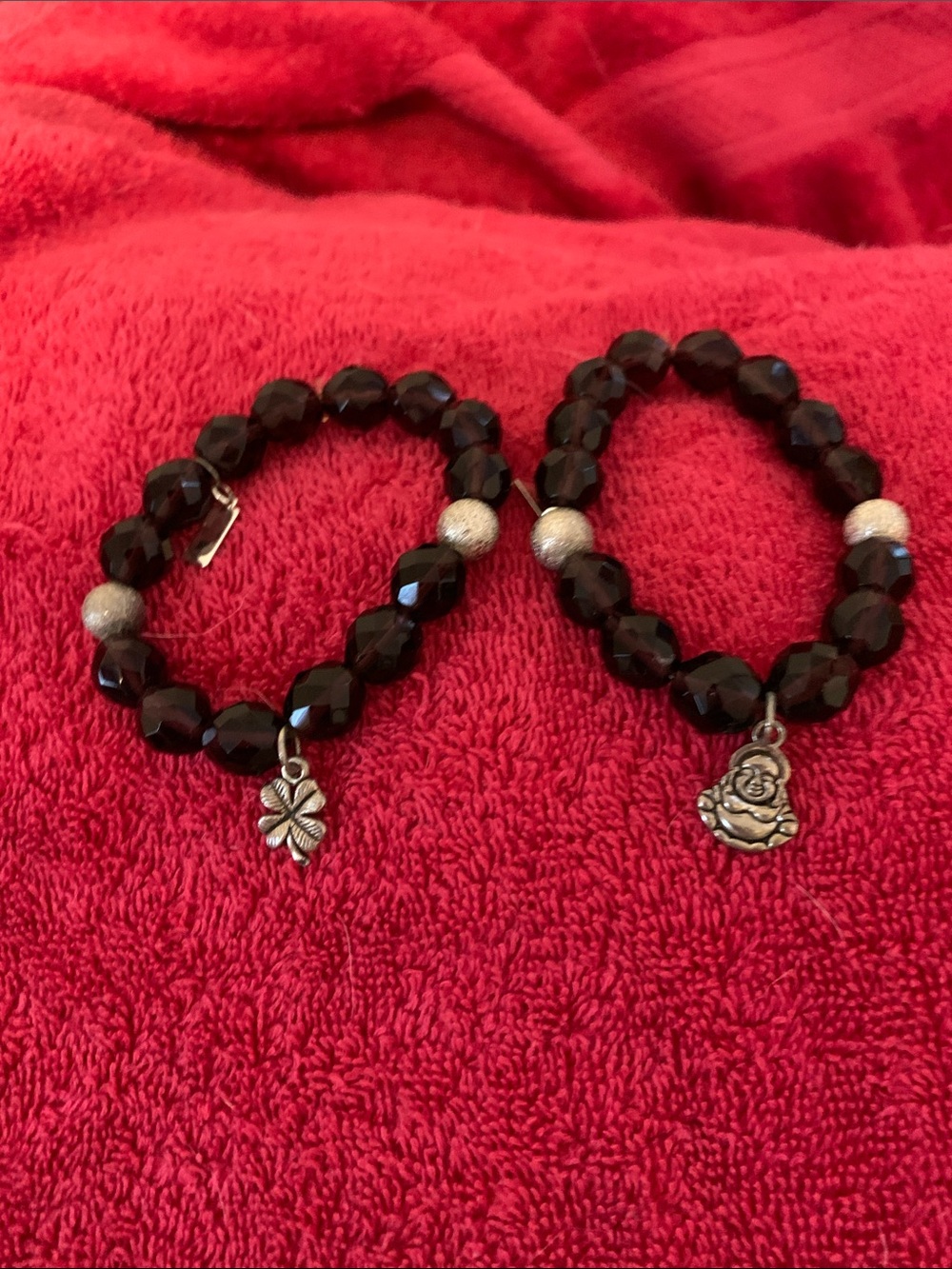 Black Beaded Charm Bracelet - Women Jewelry